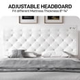thumbnail image 4 of 4 EVER WINNER Twin Bed Frame with Headboard, Upholstered Platform Bed with Button Tufted Design, Faux Leather Bed Frame with Wooden Slats Support, No Box Spring Required, Easy Assembly, White, 4 of 8