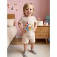 thumbnail image 4 of BemeyourBBs Toddler Baby Boy Birthday Outfit 1 2 3 Years Birthday Summer Clothes Short Sleeve Zoo Animal Embroidery Waffled T-Shirt and Pockets Shorts Set Toddler Summer 2 Pieces Outfit, 4 of 9