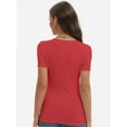 thumbnail image 3 of Women's Crew neck Short Sleeve Slim Fit T-Shirt Summer Casual Basic Tee Tops, 3 of 4