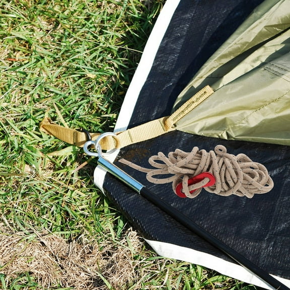 HOOWIFFY Tent Windproof Tensioners 8Pcs High Reflectivity Khaki Polyester Camping Accessories