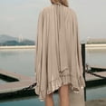 thumbnail image 4 of CIENVNSTG Wedding Guest Dresses For Women Turtleneck Camisole 2 Piece Chiffon Ruffle Mini Dress Set Flowy Layered Outfit Elegant Suit Multicolor L, 4 of 5