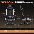 thumbnail image 5 of EGAMING Ergonomic Gaming Chair with Footrest and Lumbar Support, White, 5 of 8