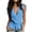 Blue, variant on Womens V Neck Tank Tops Summer Trendy Casual Bubble Tie Back Sleeveless Shirts Red M(M)