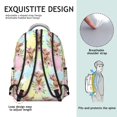 thumbnail image 5 of Highland Cow and Flower Print Backpack for School, Cute School Bag with Adjustable Shoulder Straps and Padded Back, 15.3"x11"x7.1", 5 of 5