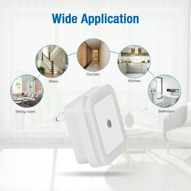 Smart Intelligent Plug-in Plug-in LED Night Light Lamp Dusk to Dawn Sensor Hallway Kitchen Bathroom Energy-saving White