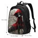 thumbnail image 5 of Balery Dark Red Hooded Girl Mochila con carga USB para hombre y mujer - Mochila impermeable y antirrobo para portátil con puerto USB para viajes, trabajo, estudios y universidad, 5 of 7