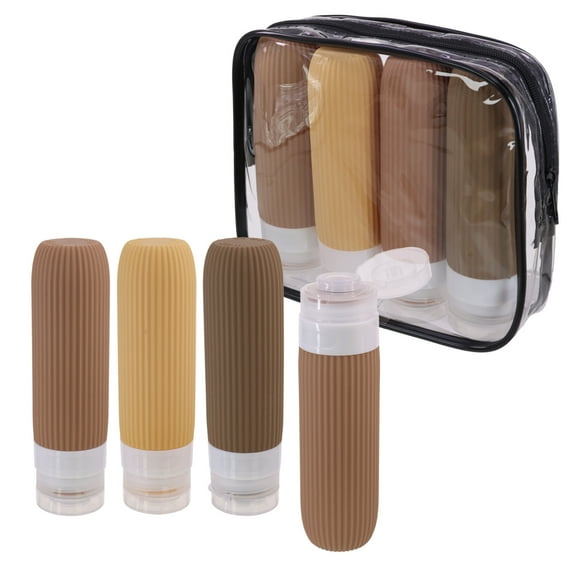 DBOO 4Pack Travel Bottles for Toiletries, Tsa Approved 3oz/100ml Travel Bottles, BPA Free Leak Proof Travel Size Toiletry Containers, Refillable Travel Accessories with Toiletry Bag