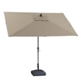 thumbnail image 2 of PURPLE LEAF 9' x 6' Rectangular Outdoor Table Umbrella with Crank and Tilt, Aluminum Frame Patio Market Sun Umbrella, 8 Sturdy Ribs, Taupe, 2 of 9