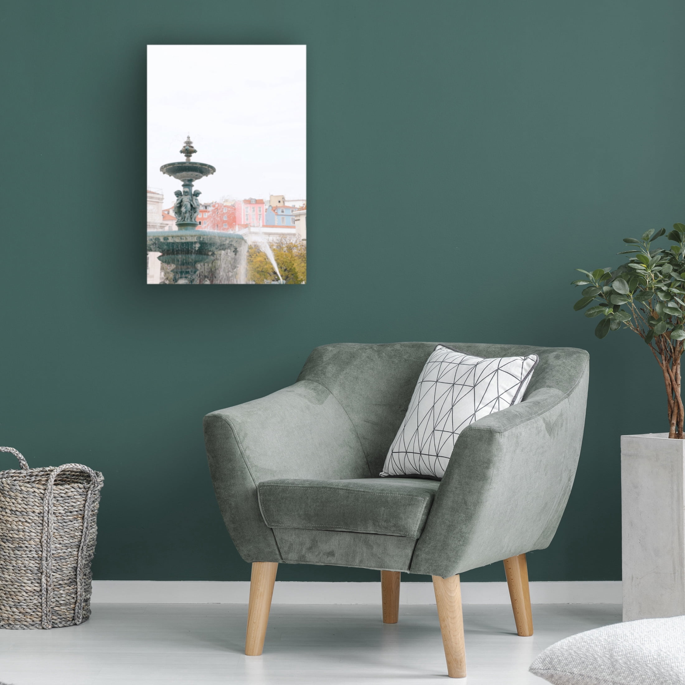 Canvas Wall Art - Carina Okula 'Mermaid Fountain' Wall Art for Living Room, Bedroom, or Office Décor by Trademark Fine Art - 12 x 19 Inches