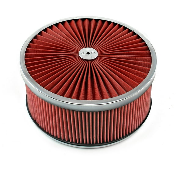 Speedmaster PCE104.1026.08 14" x 6" Washable Element Extreme Top w/Chrome Ring Dropped Base Air Cleaner Kit
