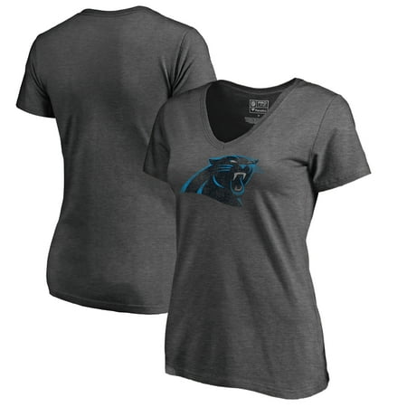 Panthers Team Glass Carolina Panthers NFL Pro Line by Fanatics Branded Women's Plus Sizes Distressed Team Logo Tri-Blend T-Shirt - Charcoal ()