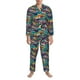 thumbnail image 3 of Fotbe Colorful Carp Streamer Pijama de Hombre con Estampado de Manga Larga, Conjunto de 2 Piezas, Ropa de Dormir Suave y Cómoda con Bolsillos-Small, 3 of 7