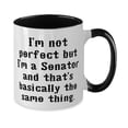 thumbnail image 2 of Surprise Senator Gifts, I'm not perfect but I'm a Senator and, Birthday Gifts, Two Tone 11oz Mug For Senator from Team Leader, Funny coffee mug, Funny tea mug, Funny cup, Gift for coffee lover, Gift, 2 of 2