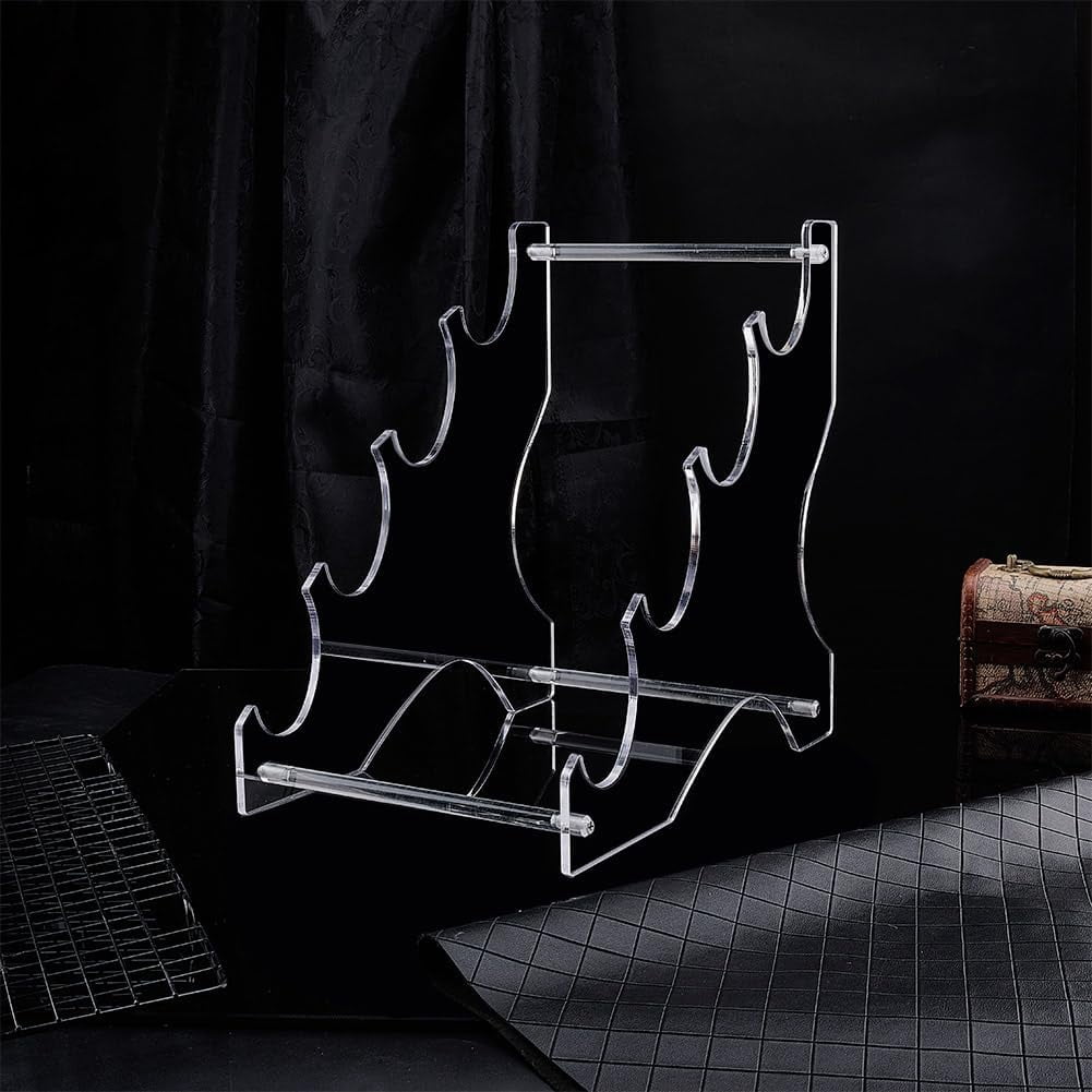 4-Tier Sword Stands 11.85x7.76x11.85 Inch Acrylic Sword Katana Holder Stands Bracket Samurai Sword Display Easels Desktop Lightsaber Stand for Swords Light Saber Clear