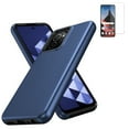 thumbnail image 1 of For Nokia HMD Vibe (N159V / TA-1590) Case Dual Layered Rugged Cover with Screen Protector (Textured Blue-Tempered Glass), 1 of 6