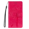 thumbnail image 2 of Wallet Case for iPhone 14 Pro Max 6.7" 2022, Allytech Embossed Tree&Cat PU Leather and TPU Bumper Anti-Shock Drop Proof Hand Strap Case for iPhone 14 Pro Max 5G, Rose, 2 of 6