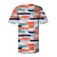thumbnail image 4 of Jacenvly Summer and Fall Tops for Women Crew Neck T Shirt Comfortable Misses Elegant Casual Print Crewneck Loose Short Sleeve T-Shirt Top Blouse Pullover, 4 of 5