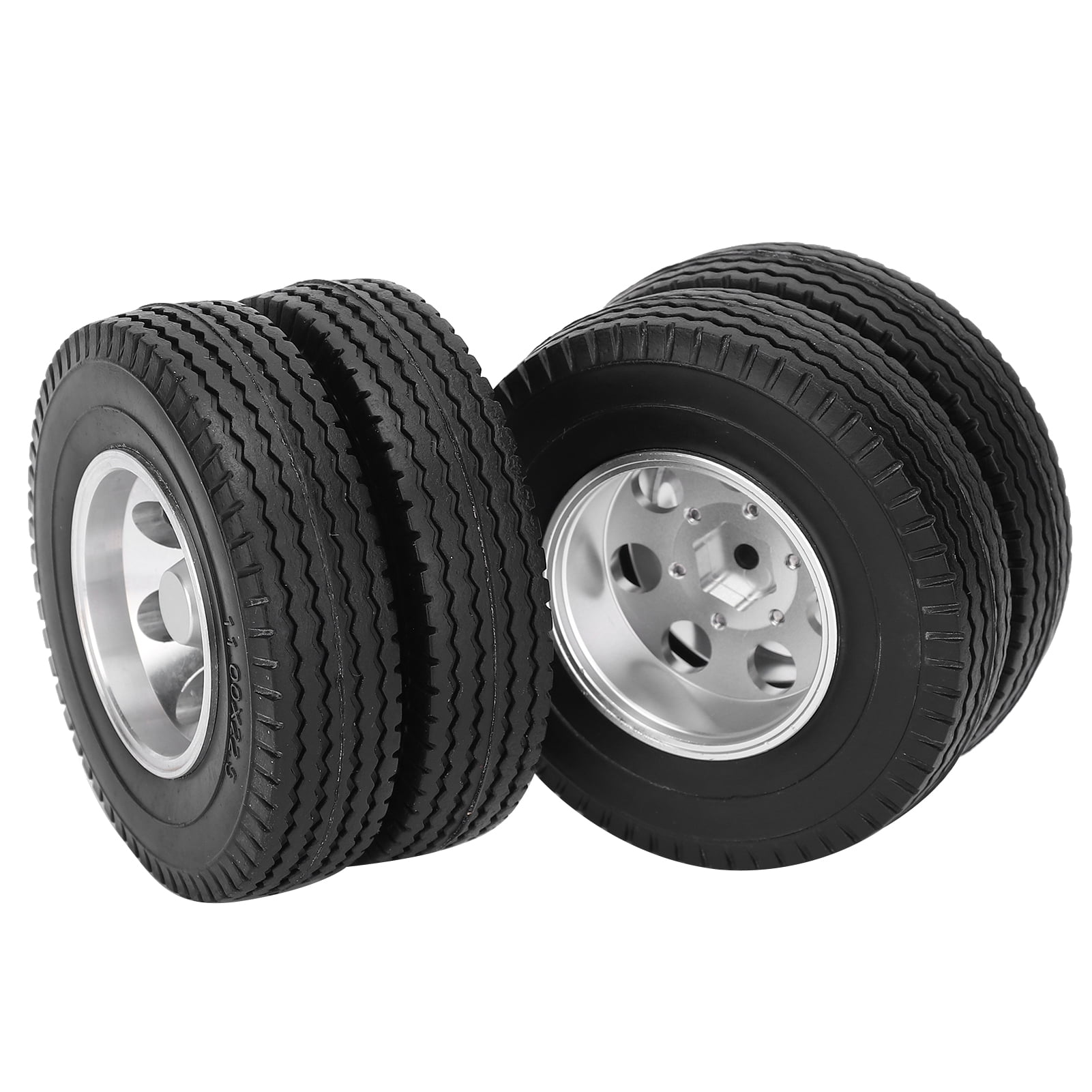 Hot 2 x 1/14 Rear aluminum wheels rim Tires for RC Tamiya 1/14 Tractor Truck 
