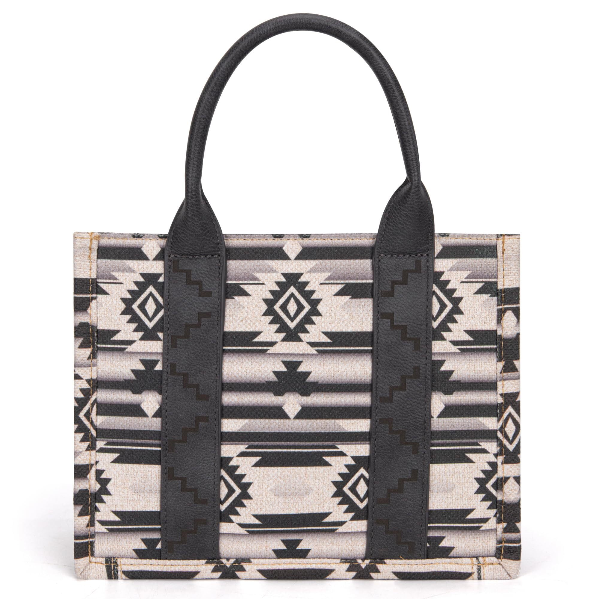 Wrangler Aztec Tote Bag for Women Boho Shoulder Purses and Handbags, Black