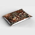 thumbnail image 2 of Ambesonne Boho Esoteric Pillow Sham, Hidden Woodland Skull, 26" X 20", Cream Paprika Cadet Blue, 2 of 2