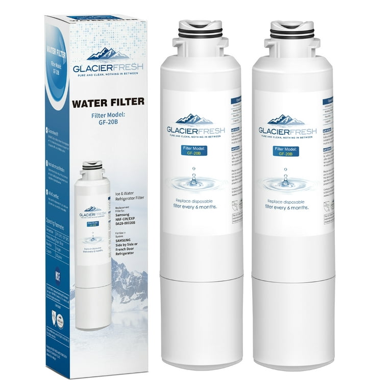 glacier fresh GF-20B DA29-00020B Refrigerator Water Filter Compatible with  Samsung* DA29-00020A/B, DA29-00020B-1, HAF-CIN/EXP, 46-9101, RF4267HARS F