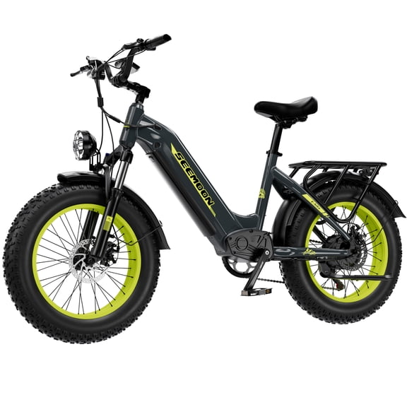 Seemoon Electric Bike for Adults 3000W Motor 52V 25Ah 1300Wh 38MPH 105Mi 160Nm 40Deg 20"x4" Fat Tire Front Suspension Dual Disc Brakes Step Through