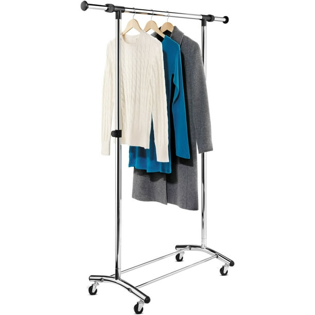 Honey Can Do Rolling Commercial Garment Rack, Chrome