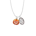 thumbnail image 2 of Delight Jewelry Silvertone Translucent Orange Jack O'Lantern Best Mom Ever Charm Necklace, 2 of 4