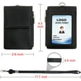 thumbnail image 1 of ID Badge Holder with Retractable Lanyard,Premium Leather Name Badge Holders,Adjustable ID Card Holder with Zipper Pocket for Offices&School ID,Credit&Access Card (Black), 1 of 4