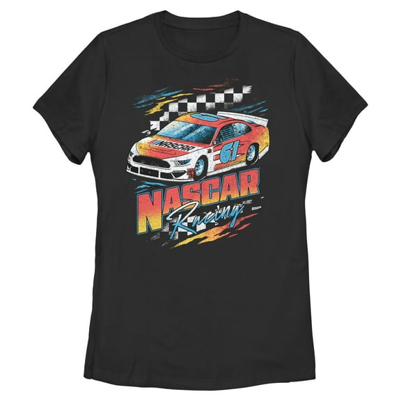 Womens NASCAR Retro Racing Checkers 61 T Shirt
