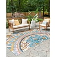 thumbnail image 2 of Unique Loom Outdoor Traditional Collection Area Rug - Heritage (5' 1" x 8' Rectangle Multi/Blue), 2 of 9
