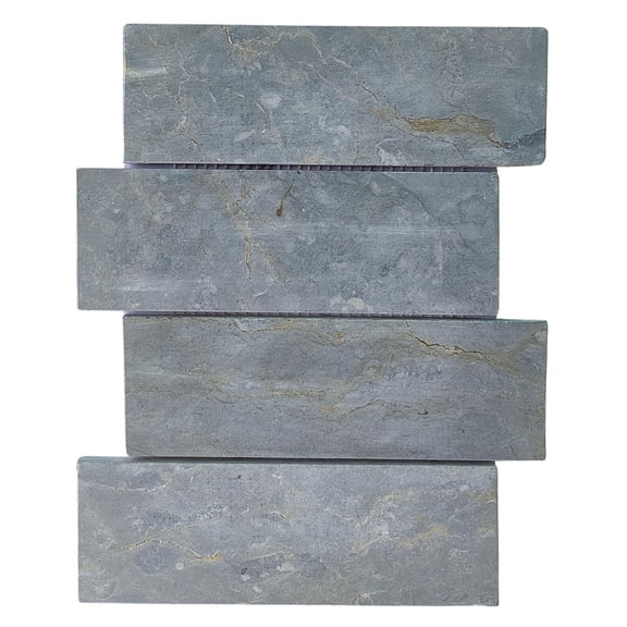 CNK Tile Stone Grey 3" x 9" Marble Mosaic Subway Tile