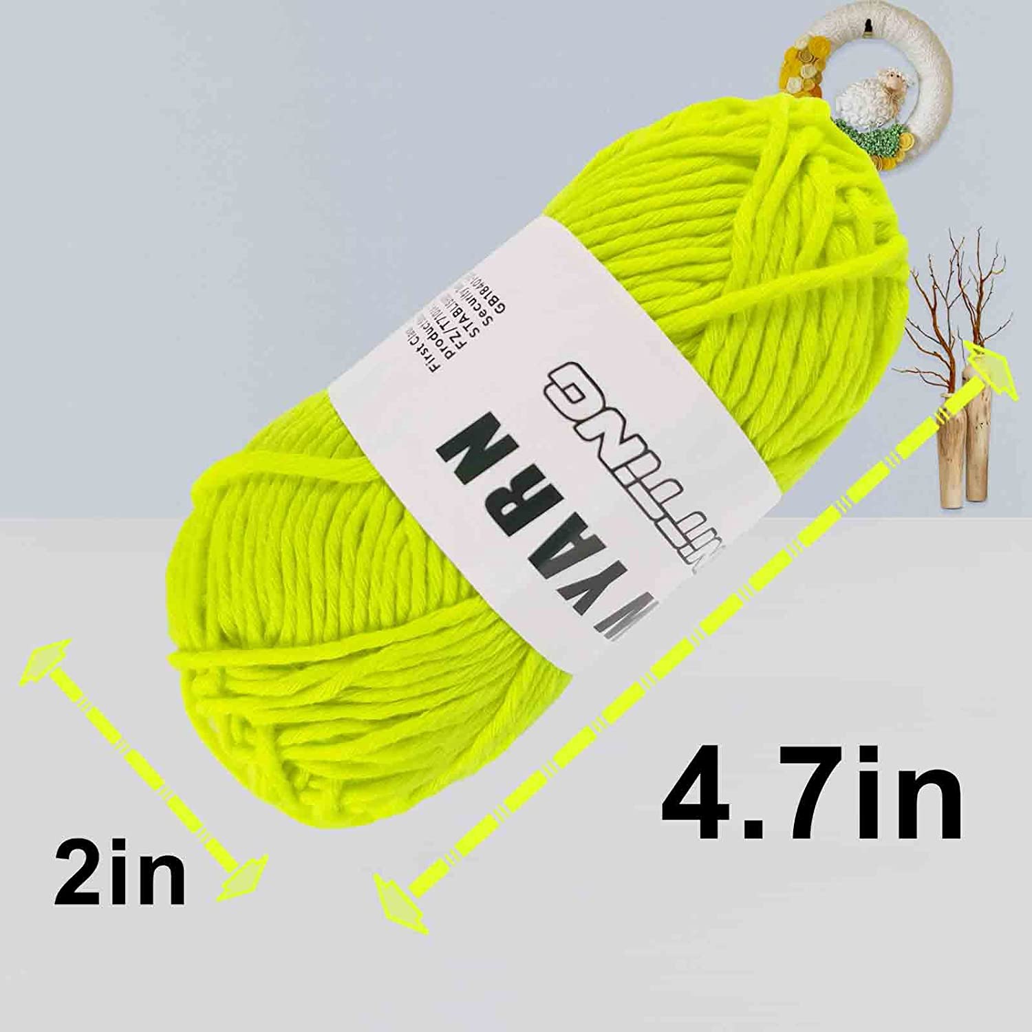 2 Roll 70m Knitting Yarn Glow in The Dark Acrylic Yarn Skein Soft Yarn  Knitting Wool for Knitting, Crocheting, and Crafts, Baby Blankets,  Sweaters, Scarfs, Hats(Fluorescent Yellow) 