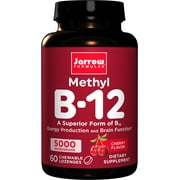 Jarrow Formulas Methyl B12 (Methylcobalamin) Cherry, Supports Brain Cells, 5000 mcg, 60 Lozenges