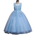 thumbnail image 5 of Vestido de novia largo para niños Vestido de princesa de malla abullonada Vestido de niña de 3 a 15 años Vestido de niña para niños Vestido de niña, 5 of 5