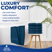 Dan River Bath Towel 6 pack 24x48 in Ultra Soft Quick Drying Cotton Towel - Opal Blue