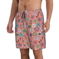 thumbnail image 2 of KLL Color Flowers Men's Casual Summer Beach Shorts Hawaiian Shorts with Pockets-Small, 2 of 5