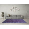 thumbnail image 3 of Ahgly Company Machine Washable Indoor Round Oriental Blue Industrial Area Rugs, 5' Round, 3 of 4