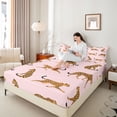 thumbnail image 4 of Castle Fairy Kids Teens Animal Leopard Queen Sheet Sets,Jungle Wildlife Bed Set, 4 of 7