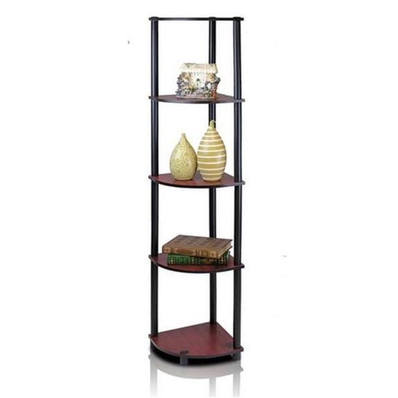 Turn-N-Tube 5-Tiers Corner Display Rack, Dark Cherry and Black, Dimensions: 11.6"W x 11.6"D x 57.7"H