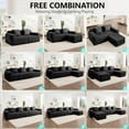 thumbnail image 3 of 153'' Oversized Boneless Couch, U-Shaped Modular Sectional Sofa, Upholstered Corduroy Sofa, Double Chaise Lounge, 4 Pillows, 6-Seater Deep Cloud Couches for Living Room, Apartment, Black, 3 of 9