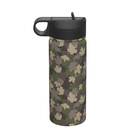 

Uemuo Camouflage maple Print 18oz Sports Insulated Kettle Water Bottle Outdoor Sports Bottle Insulated Hydration Bottle with Handle & Flip Straw