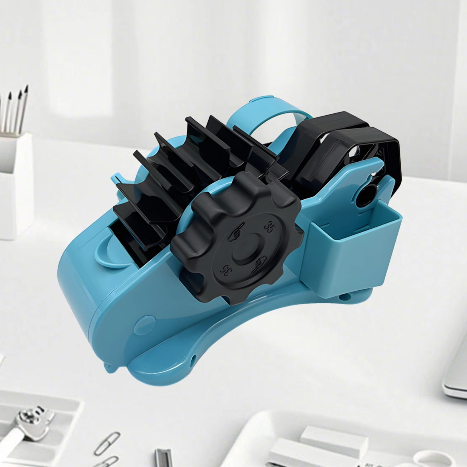 Heat Press Tape Dispenser, Multifunctional Clear Tape Cutter, Includes Multi-Roll Storage Slot and Non-Slip Feet, Ideal for Sublimation Heat Press Tasks