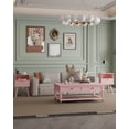 thumbnail image 4 of Mesa de noche Veegle rosa moderna con cajón y repisa de almacenamiento, 4 of 6
