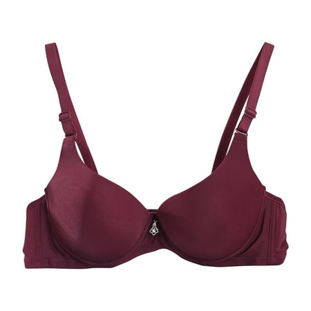 Womens Push Up Underwear Solid Color Sexy Adjustable Comfy Racerback Bralette Casual Fashion Lightweight T-Shirt Bra