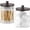 Brown, variant on 2026 New Hot Sale 2 Pack Black Lid 10oz Clear Glass Apothecary Jars, Dustproof Qtip Holder Bathroom Counter Storage for Cotton Swabs, Pads, Floss Picks & Makeup Bits