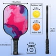 thumbnail image 4 of Pickleball Paddles Set Of 2, Fiberglass Surface, Fluid Smoke Aurora Art Style, 4 Balls & Bag, 4 of 5