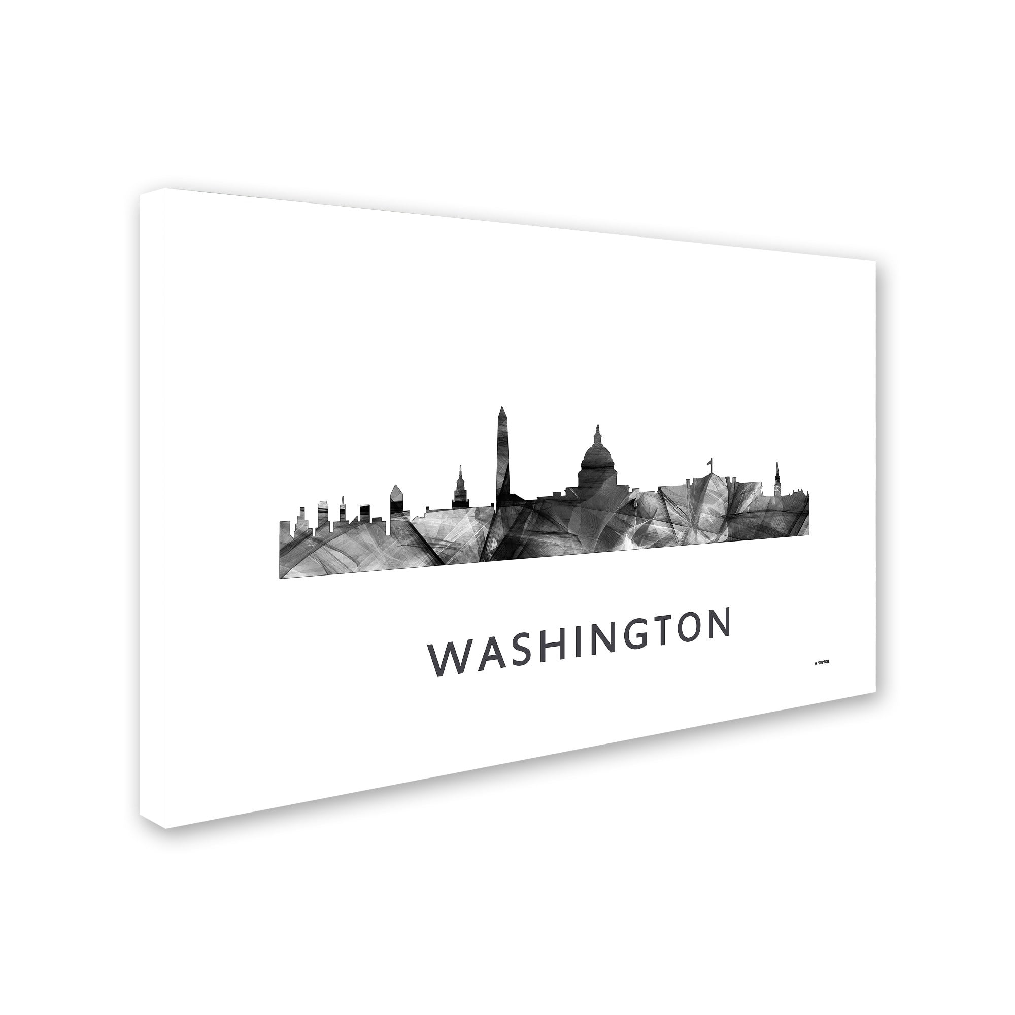 Trademark Fine Art 'Washington DC Skyline WB-BW' Canvas Art by Marlene Watson