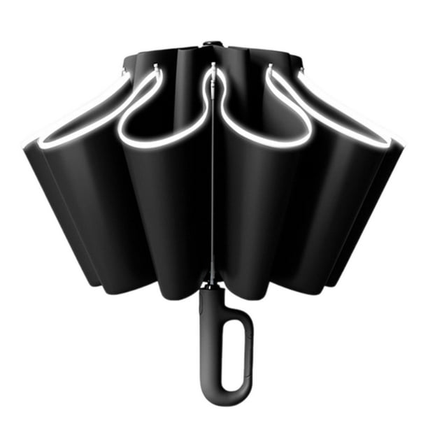 Paraguas plegable automático, portátil, resistente, para viajes, playa y exteriores. Negro