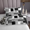 thumbnail image 3 of Erosebridal Geometry Lines Coverlet Set King,Patchwork Rectangle Bedding Set,Stripe Bedroom Decor,Breathable,3 Pieces, 3 of 5